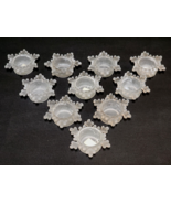 10 Partylite Crate &amp; Barrel Snowflake Tealight Frosted Glass Candle Holders - $59.71 CAD