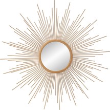 The Patton Wall Decor 30&quot; Gold Spoked Sunburst Wall Accent Mirror. - £92.44 GBP
