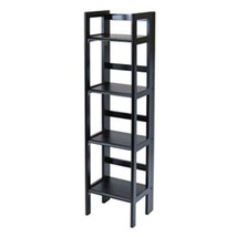 BESTGOODSHOP Black 4-Tier Shelf Folding Shelving Unit Bookcase Storage Shelves T - £83.31 GBP