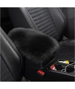 Sheepskin Wool Car Center Console Armrest Cushion Cover, Fluffy Natural ... - $23.90 CAD