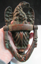 Antique Bronze Eagle Door Knocker Vintage Old Large Srg - £65.81 GBP