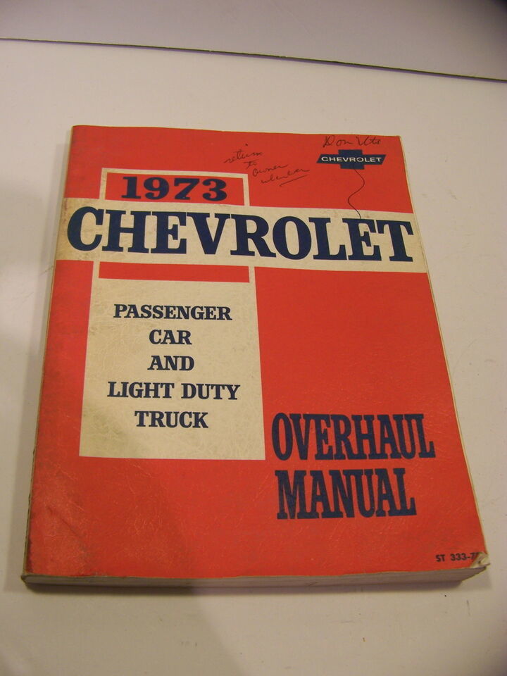 1973 CHEVROLET PASSENGER CAR LIGHT DUTY TRUCK OVERHAUL MANUAL CAMARO CORVETTE - $35.99