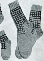 Ladies Checked Anklets. Vintage Knitting Pattern for Women Socks. PDF Download - £1.99 GBP