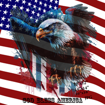 Printable Wall Art Eagle Flag Americana Stars Stripes Digital Download Patriotic - £3.95 GBP
