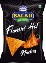 5 x Balaji Wafers Flamin Hot Nachos 45 grams 1.58oz pack India Vegetarian Nacho - £9.38 GBP