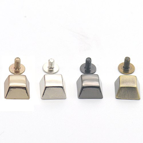 Bluemoona 15 Sets - 12mm 1/2" Square Bucket Punk Spike Screw Buttons Back Studs