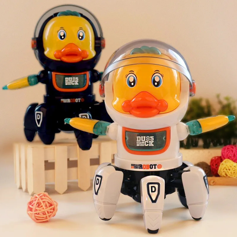 Dancing Electric Space Six-Claw Robot Light Music Swing Little Cute Duck Toys - £16.98 GBP