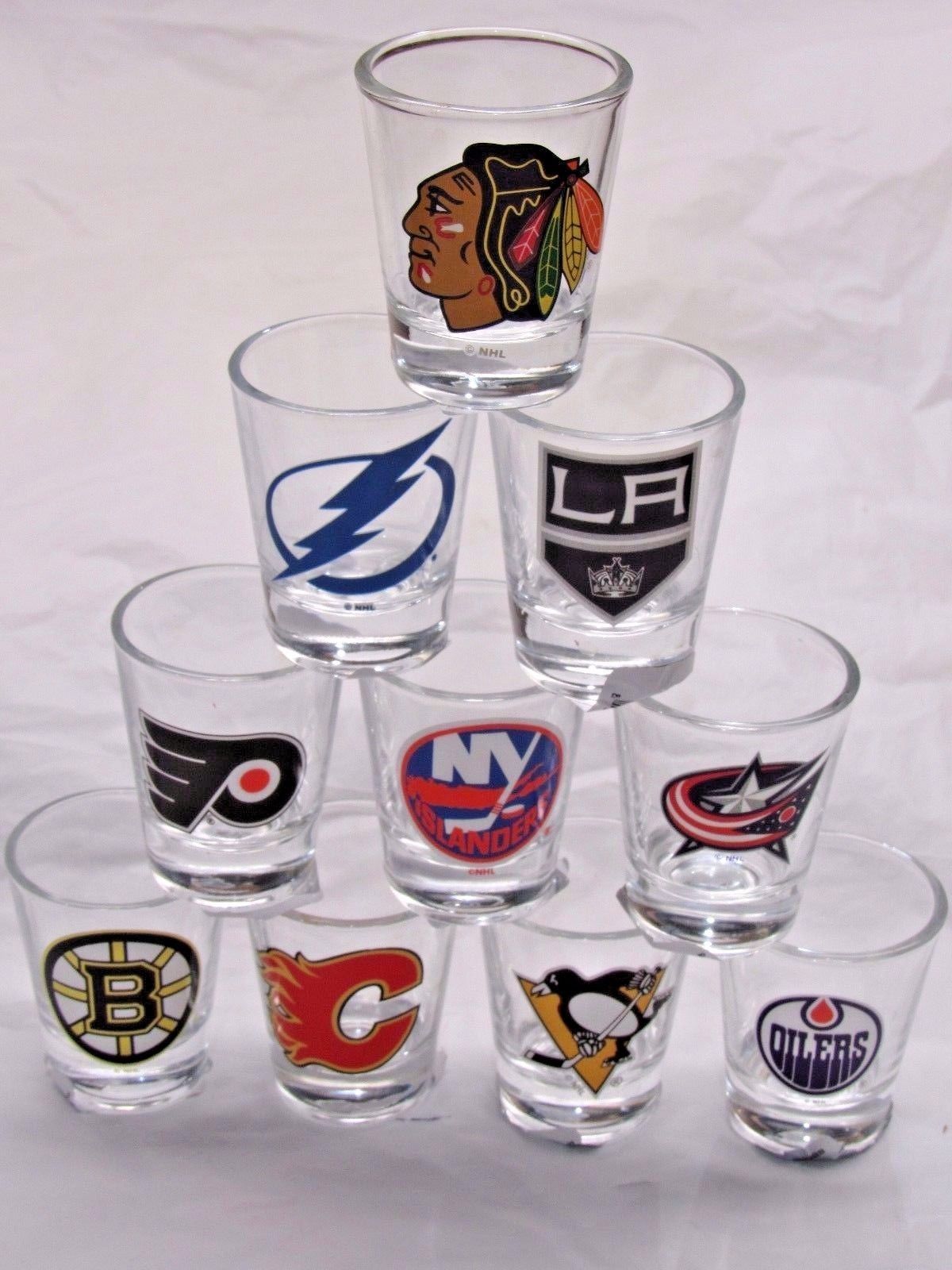 Primary image for NHL 2 oz Shot Glass with Team Logo by The Memory Co. Select Team Below