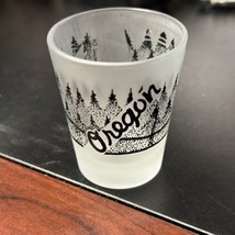 Oregon Trees Frosted Shot Glass Wolf Howling cowboy - £12.65 GBP