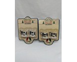 Lot Of (2) Christmas Valley Cow Figurines Holiday Village Accessory  - £42.27 GBP