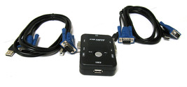 2-Port Kvm Switch + 2X Set 3-In-1 Usb Kvm Cables For Pc - £25.09 GBP