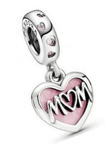 Jewelry Mom Script Heart Dangle Charm - Bracelet or - £166.23 GBP