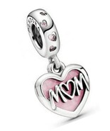 Jewelry Mom Script Heart Dangle Charm - Bracelet or - £166.23 GBP