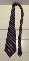 Classic Black White and Purple Diagonal Stripe Necktie - £5.70 GBP