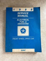 Chrysler Motors 1988 Service Manual Electrical Fuel & Emissions Front Wheel Driv - $12.86