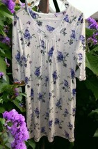 Carole Hochman Floral Nightgown 3/4 Sleeves Pajamas SIZE SMALL Cotton pu... - £15.81 GBP