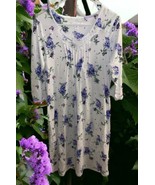 Carole Hochman Floral Nightgown 3/4 Sleeves Pajamas SIZE SMALL Cotton pu... - £15.52 GBP