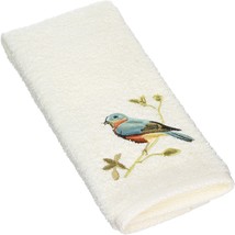 Avanti Premier Songbirds Fingertip Towel Embroidered Ivory Guest Bath Ba... - $19.50