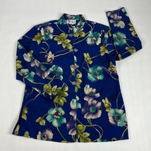 Maggie Sweet Blue Lightweight Blazer Womens Petite Small Blue Floral Pat... - $36.09