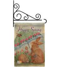 Bunnies With Umbrella Burlap - Impressions Decorative Metal Fansy Wall Bracket G - £26.84 GBP