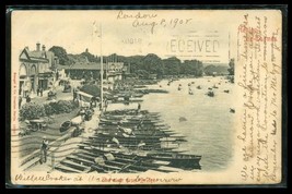 Vintage Paper Postcard Henley on Thames River Boats UDB 1902 London Cancel - £11.86 GBP