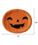 Pack of 8 Jack O Lantern Halloween Pumpkin Large Oval Paper Party Plates... - $132.30 MXN