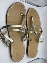 Syrenia Anacapri Flip Flop Sandals With Strap gold US Size 38 - $748.28 MXN