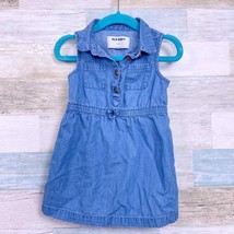 Old Navy Chambray Denim Shirt Dress Blue Sleeveless Cotton Baby Girl 18-24M - $13.85