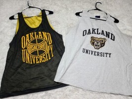 Lot 2x Oakland University Golden Grizzlies Tank Tops Mesh Basketball Rev... - £18.10 GBP