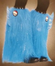 NEW Monster High CLAWSOME Thick Furry BLUE &amp; SILVER Leg Warmers - Kids H... - $7.84