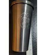 Starbucks 2015 Stainless Steel 16oz Cold Beverage Tumbler With Lid No Straw - £8.54 GBP