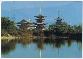 Postcard Yakishiji Temple Main Hall &amp; Three Storied Pagoda Nara Japan - £3.94 GBP