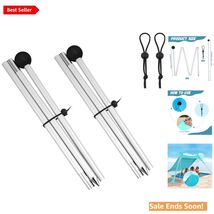 Quick Setup 2 Pack Aluminum Beach Tent Poles with Protective Foam Balls - $49.45