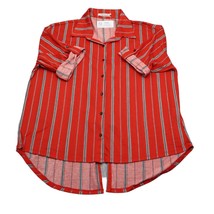 Liberty Love Shirt Womens 1XL Red Striped Short Sleeve Bow tie Top - $14.95