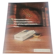 Kent Cigarette Print Ad pack on table with books and football Micronite ... - $5.98