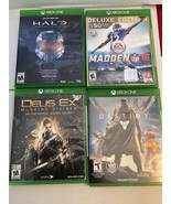 X Box One Lot of 4 Games Halo Destiny Madden 16 Deus X Clean and Tested - $20.90