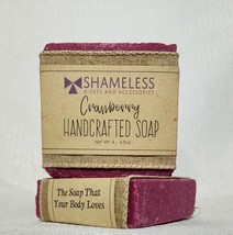 Organic Cranberry Shea Butter Soap(Vegan)(Cruelty-Free) 4.5oz - £7.44 GBP