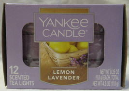 Yankee Candle 12 Scented Tea Light T/L Box Candles Lemon Lavender - £16.73 GBP