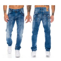 Men&#39;s CD319A Fashion Blue Bleached Denim Pants - £157.70 GBP