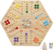 Original Marble Game Wahoo Board Game Double Sided Painted Wooden Fast Track Boa - £53.65 GBP