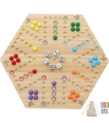 Original Marble Game Wahoo Board Game Double Sided Painted Wooden Fast T... - £53.78 GBP