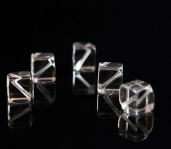 20PCS Beads Natural white Crystal Square oblique 1 hole 10mm - £11.28 GBP