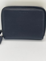 Coach Women Small Black Genuine Leather Billfold Zip Arround Wallet NEW - £18.66 GBP