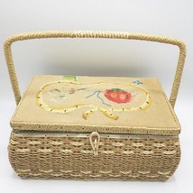 Wicker Basket Sewing Hamper Woven Wrapping Filled W/Notions-
show original ti... - £124.15 GBP