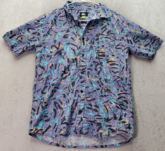 Quiksilver Shirt Boys Size XL Purple Multi Geo Print Cotton Collared But... - $23.07