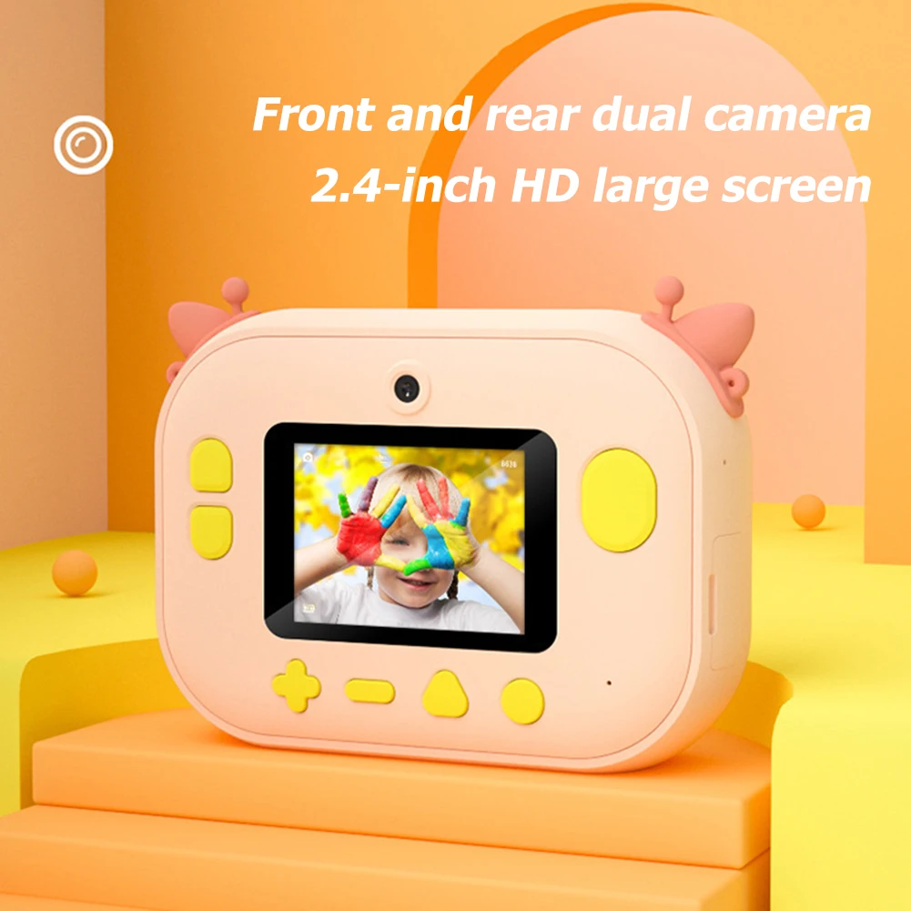Toys for Kids Camera 2.4 Inch IPS Screen Cartoon Video Photo Camera Dual Lens - £65.61 GBP