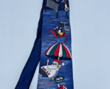 VTG Addiction Santa Claus Relaxing Christmas Necktie Mens Silk Handmade Tie - $8.79