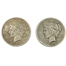 Lot of 2 1922 Peace One Dollar US Coins Liberty 90% Silver - $80.00