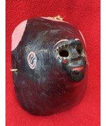 Mexican Folk Art Vintage Pink &amp; Black Negrito Box Mask From Hidalgo - $100.00