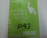 1993 Suzuki RMX250 Servizio Negozio Riparazione Manuale Fabbrica OEM 93 - $49.92